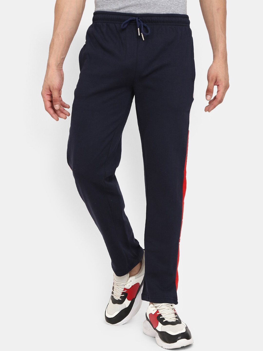 

V-Mart Men Navy Blue Regular Fit Solid Track Pants