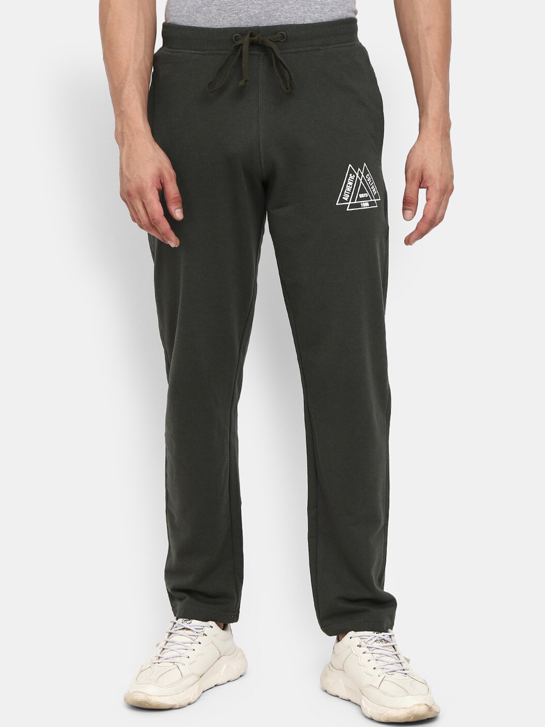 

V-Mart Men Olive Green Regular Fit Solid Track Pants