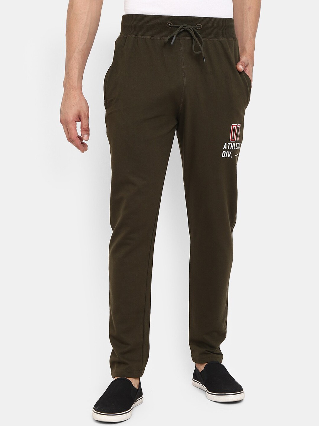 

V-Mart Men Olive Green Regular Fit Solid Track Pants