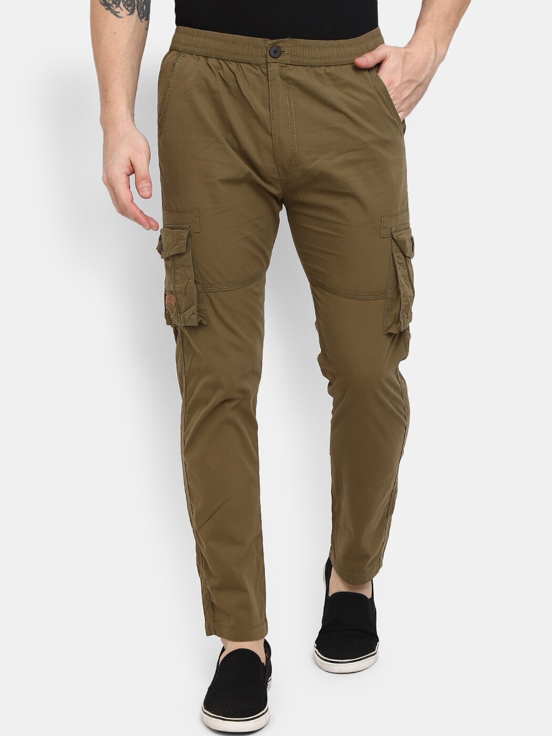 

V-Mart Men Brown Regular Fit Solid Twill Track Pant