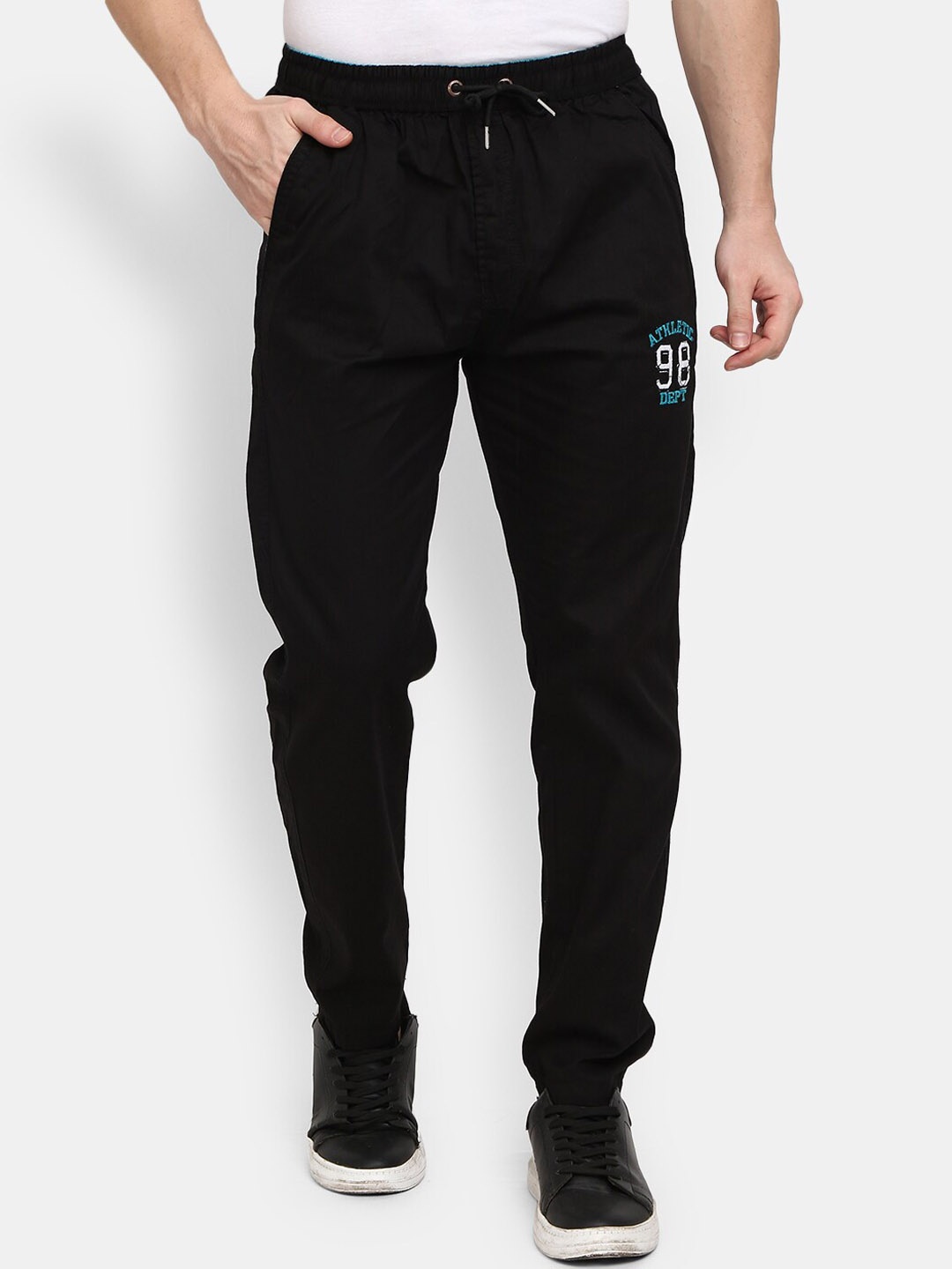 

V-Mart Men Black Regular Fit Solid Track Pants