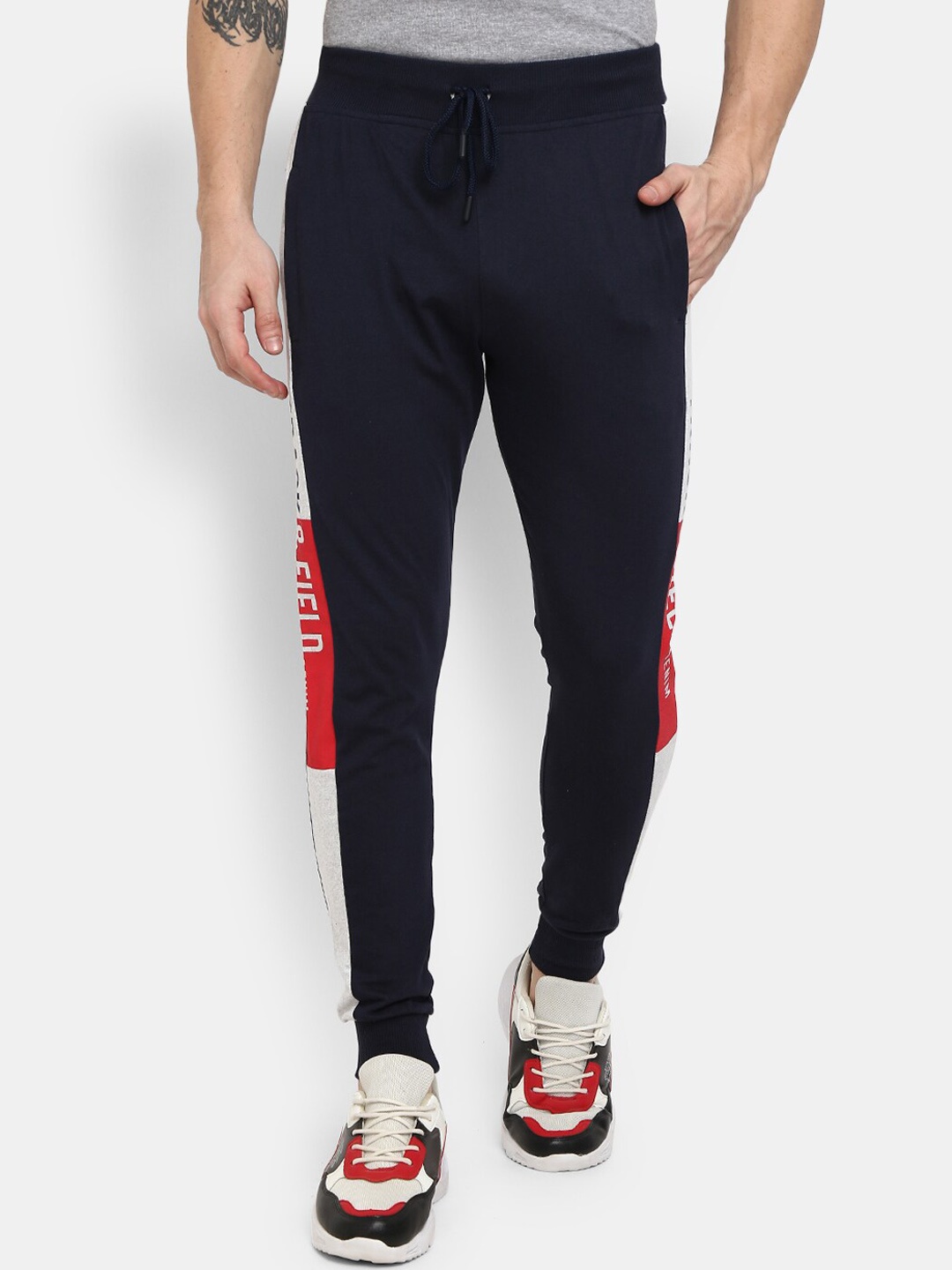 

V-Mart Men Navy Blue Regular Fit Solid Joggers