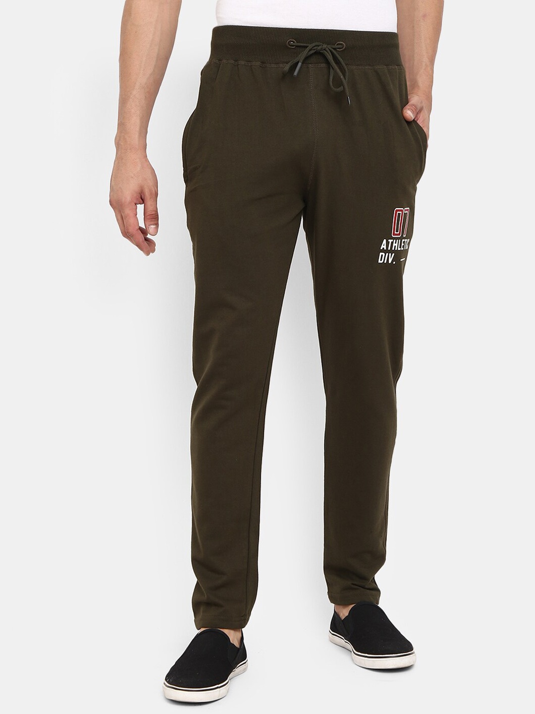 

V-Mart Men Olive Green Regular Fit Solid Track Pants