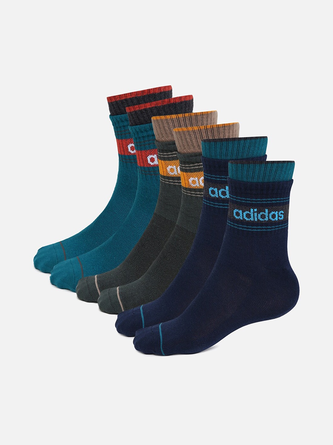 

ADIDAS Men Pack Of 3 Solid Ankle Length Socks, Olive