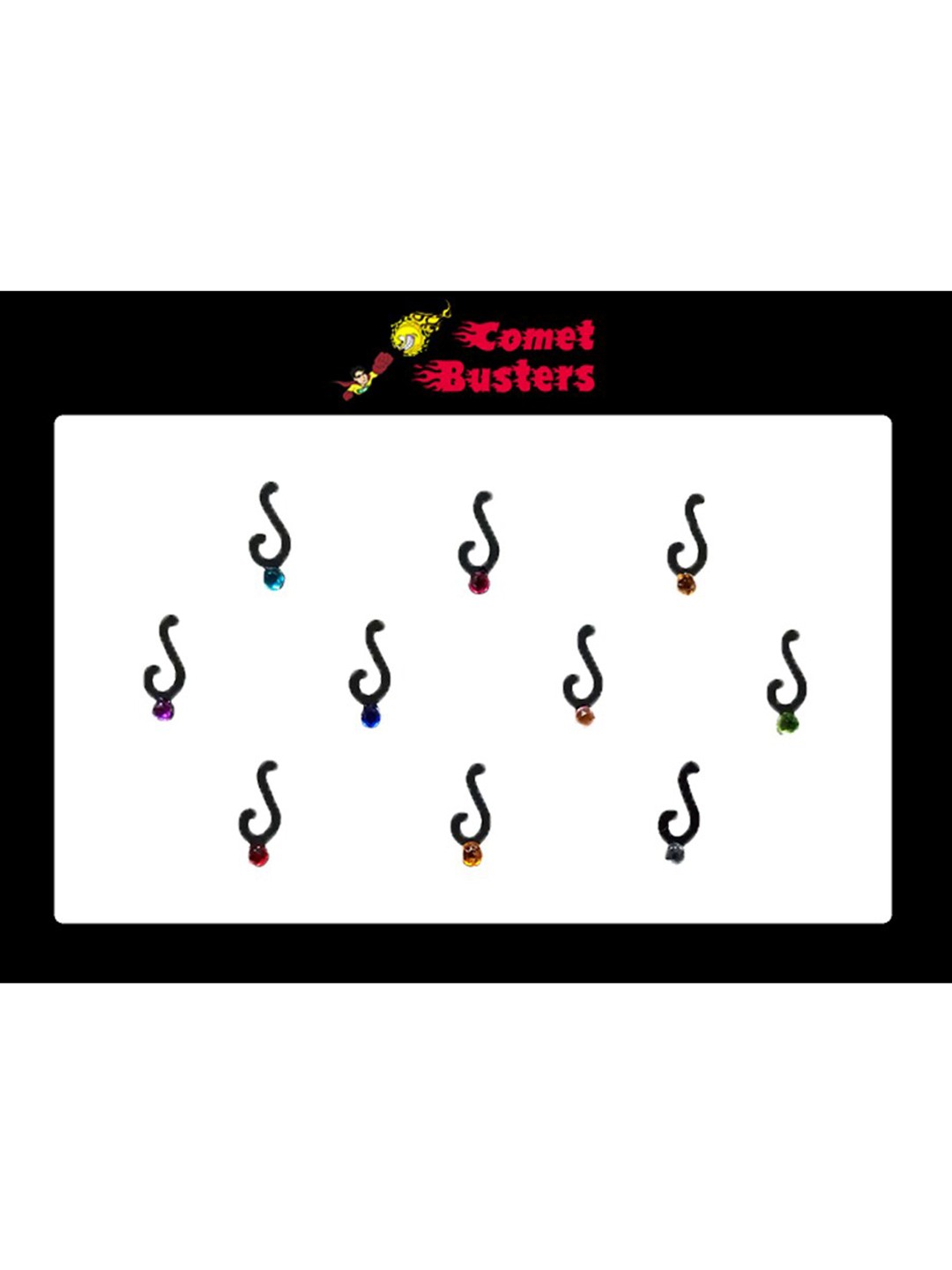 

Comet Busters Black Stone Studded Bindis - 10 Pcs