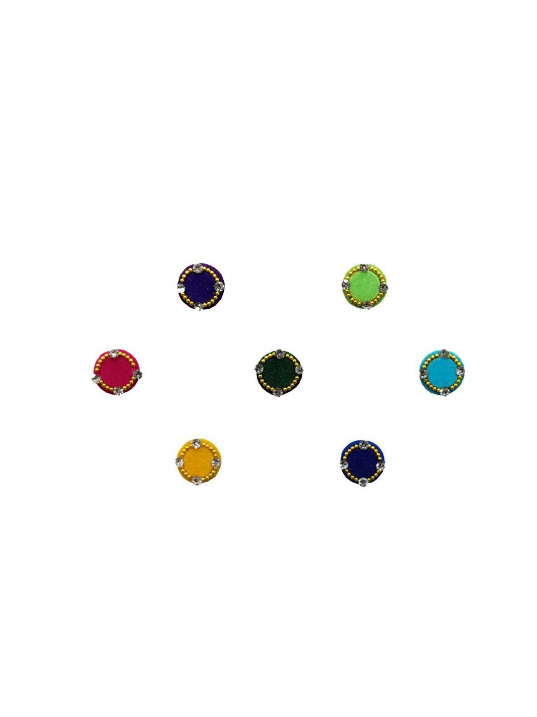 

Comet Busters Multi-Coloured Set Of 7 Embellished Bindis