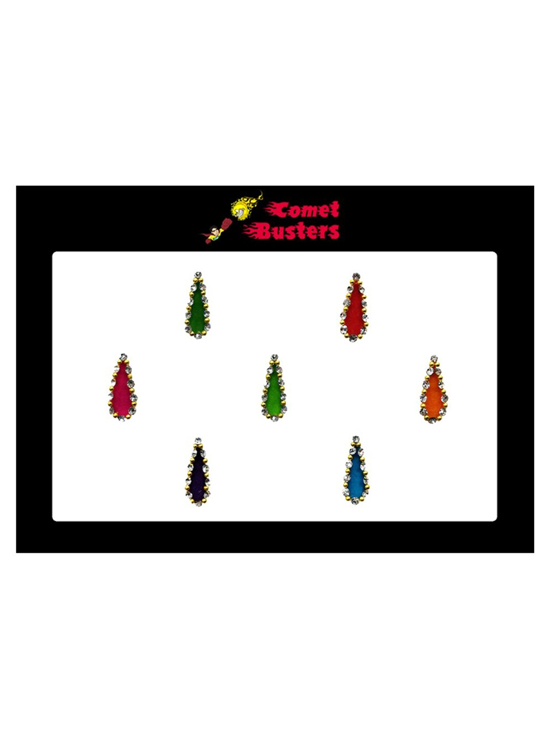 

Comet Busters Multi-Coloured Set Of 7 Embellished Bindis