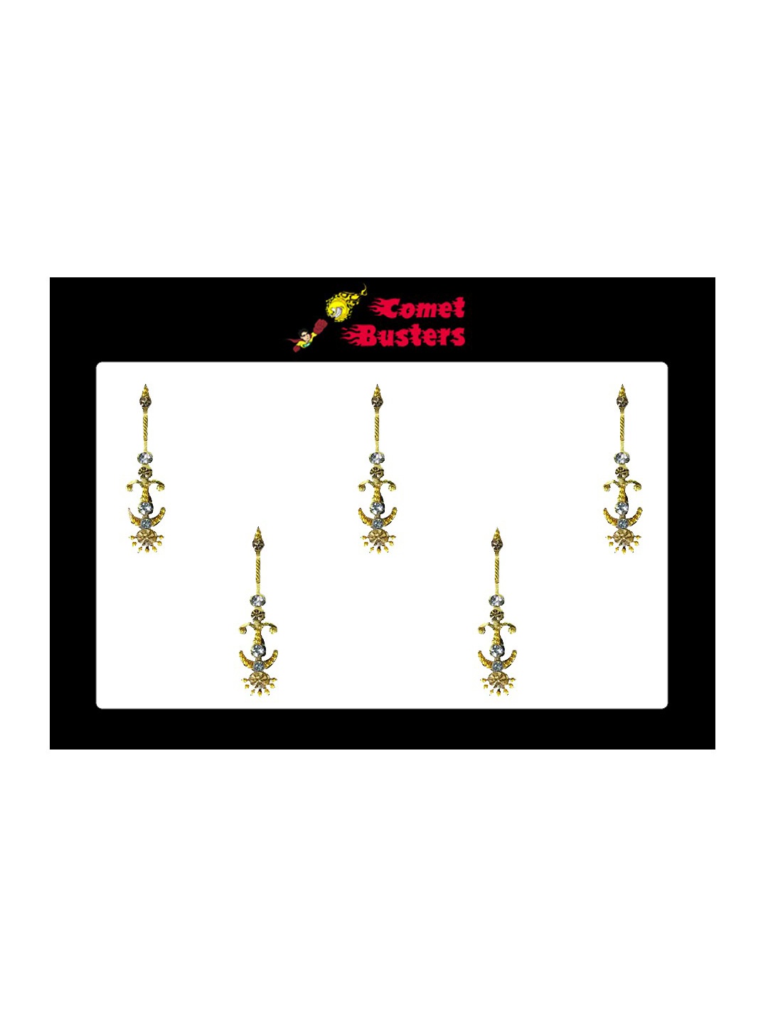 

Comet Busters Gold-Toned Embellished Bindis - 5 Pcs