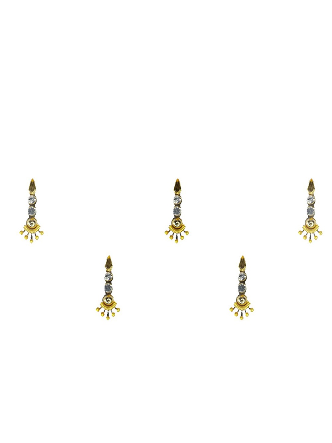 

Comet Busters Gold-Coloured Set Of 5 Embellished Bindis