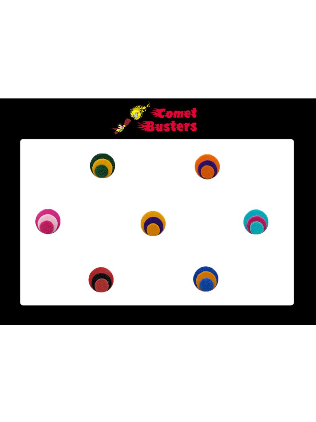 

Comet Busters Multicoloured Round Shaped Bindis - 7 Pcs, Multi