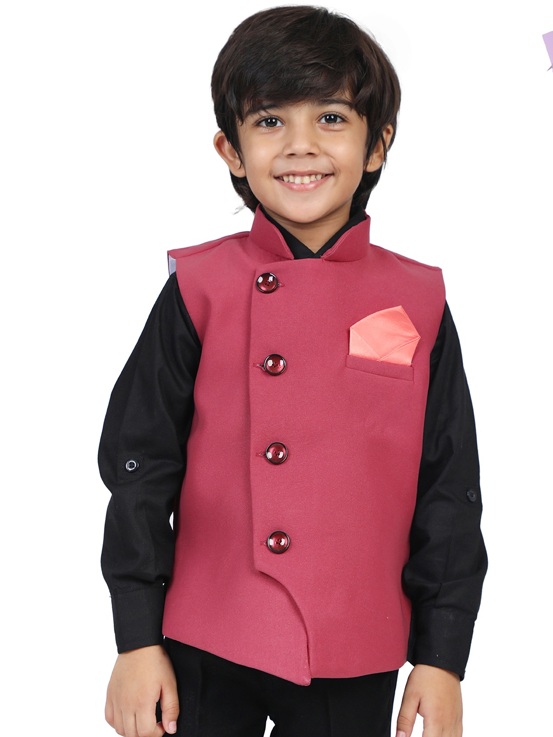 

Aj DEZInES Boys Red Solid Waistcoat