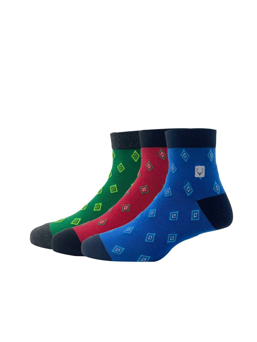 

Allen Solly Men Pack Of 3 Patterned Above Ankle Length Socks, Green