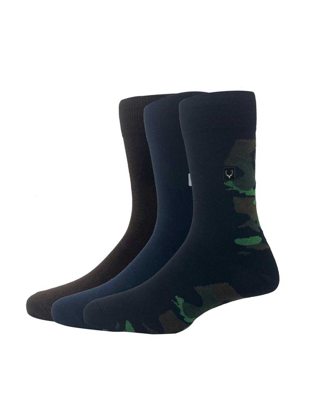 

Allen Solly Men Pack Of 3 Patterned Calf Length Socks, Brown