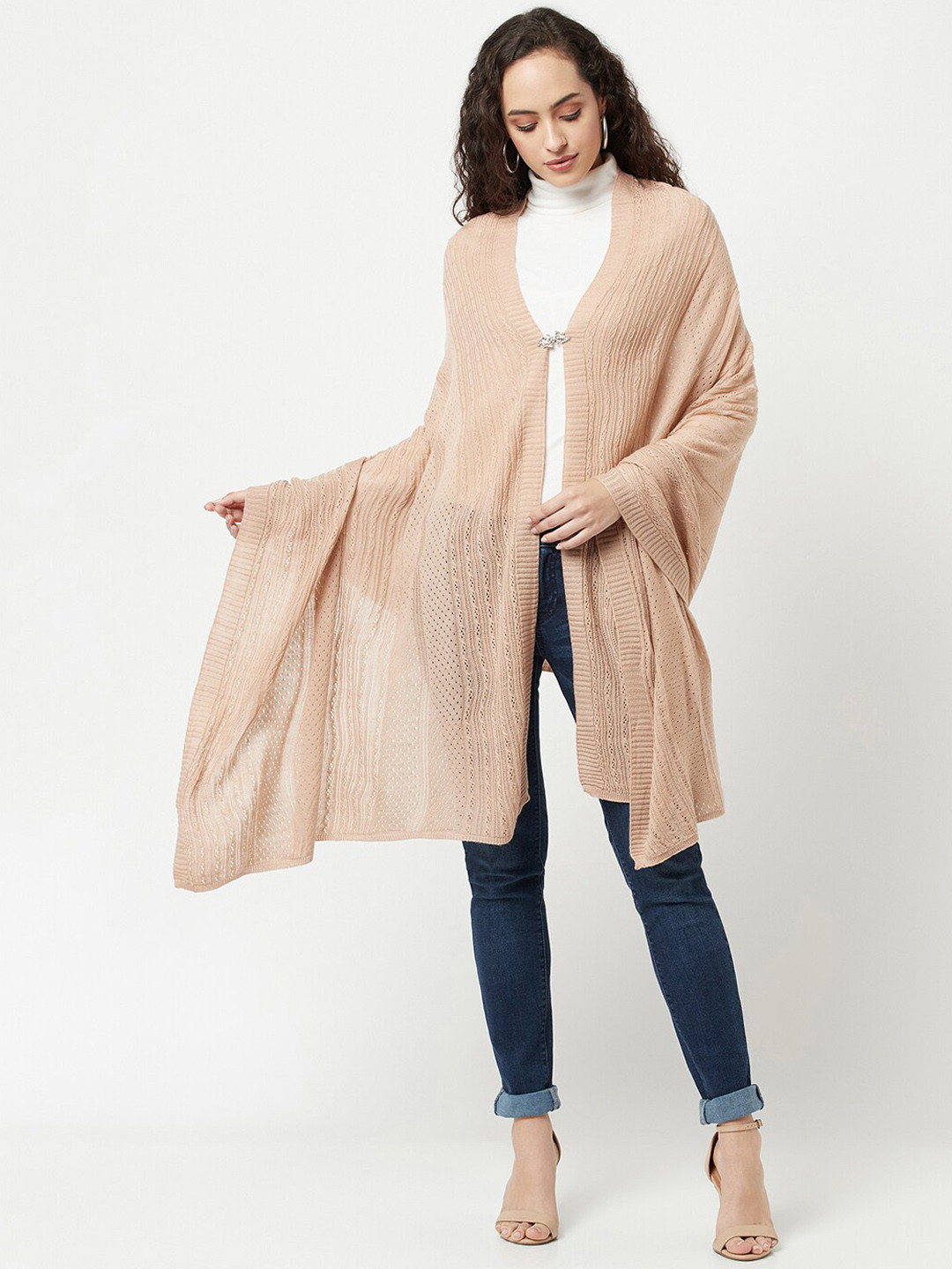 

Knitstudio Women Rose Solid Knitted Shawl