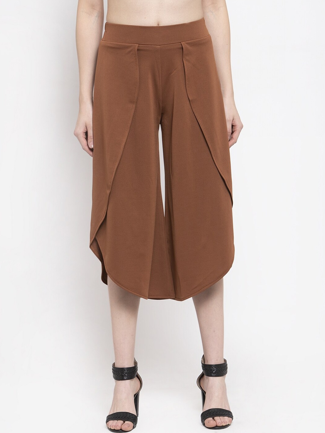 

Westwood Women Brown Loose Fit Easy Wash Pleated Culottes Trousers