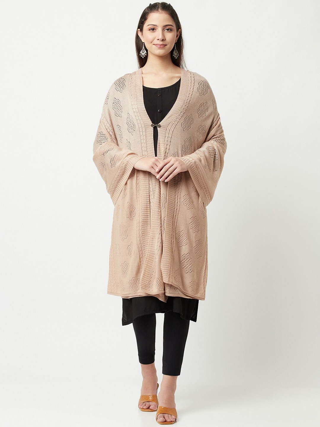

Knitstudio Women Rose Solid Knitted Shawl