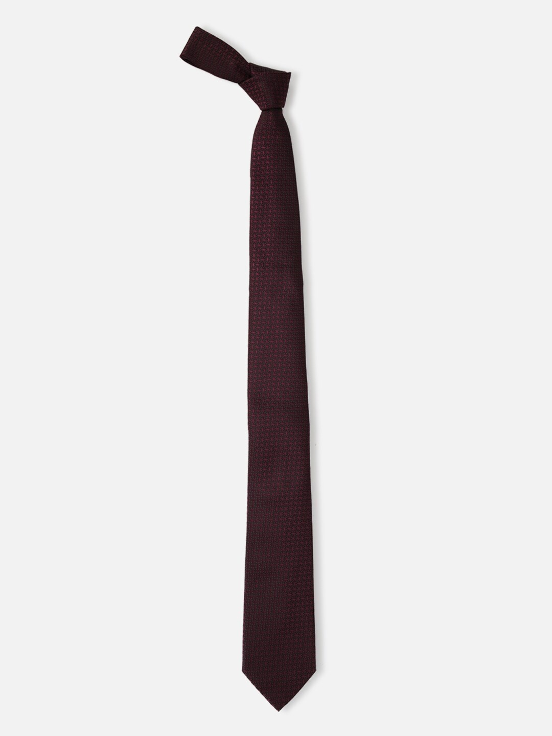 

Louis Philippe Men Maroon & Black Woven Design Broad Tie