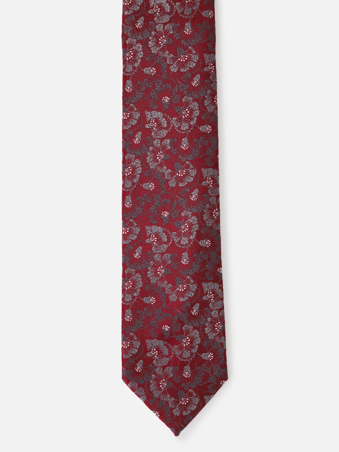 

Louis Philippe Men Maroon & Grey Woven Design Broad Tie