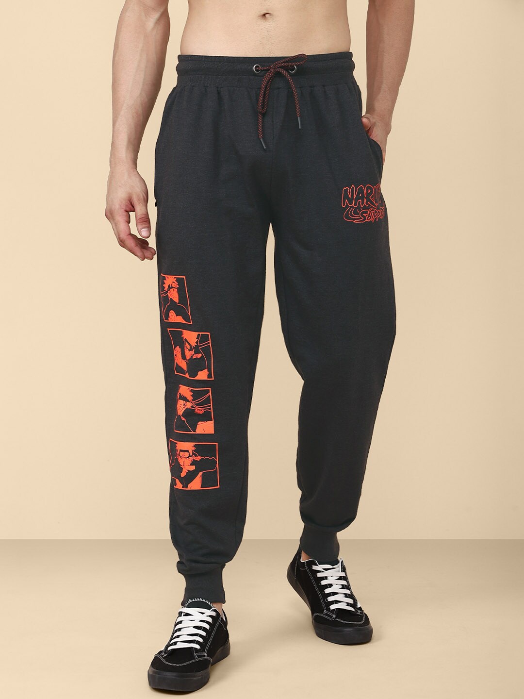 

Free Authority Men Grey Regular Fit Naruto Printed Joggers