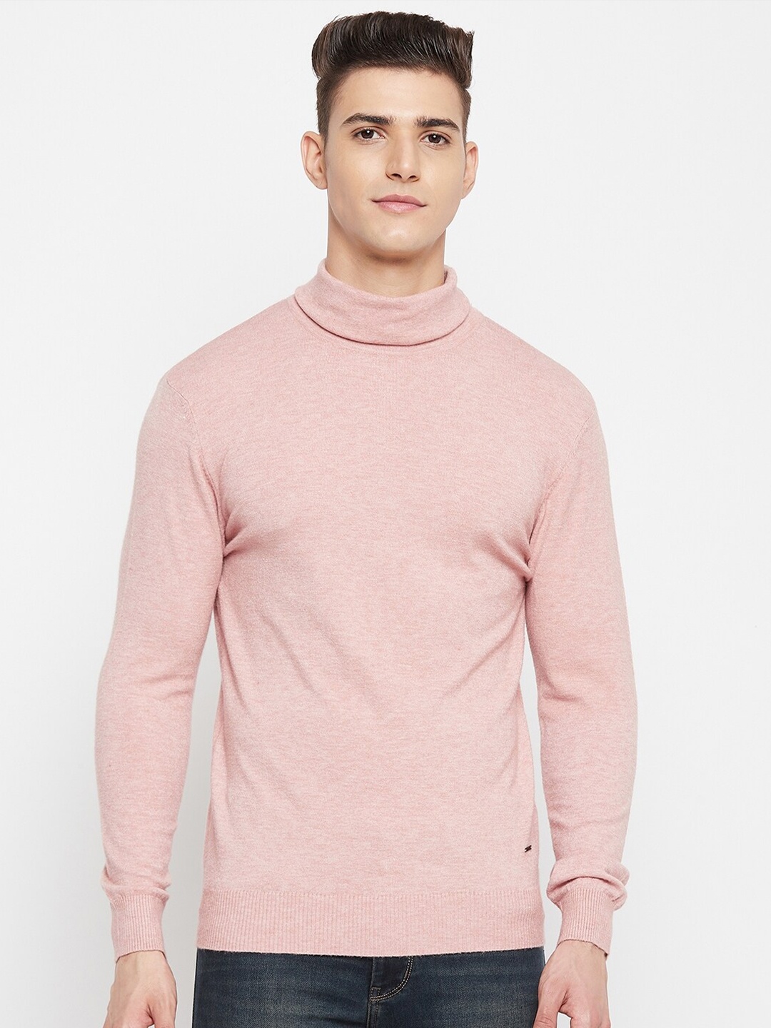 

Duke Men Pink Solid Pullover
