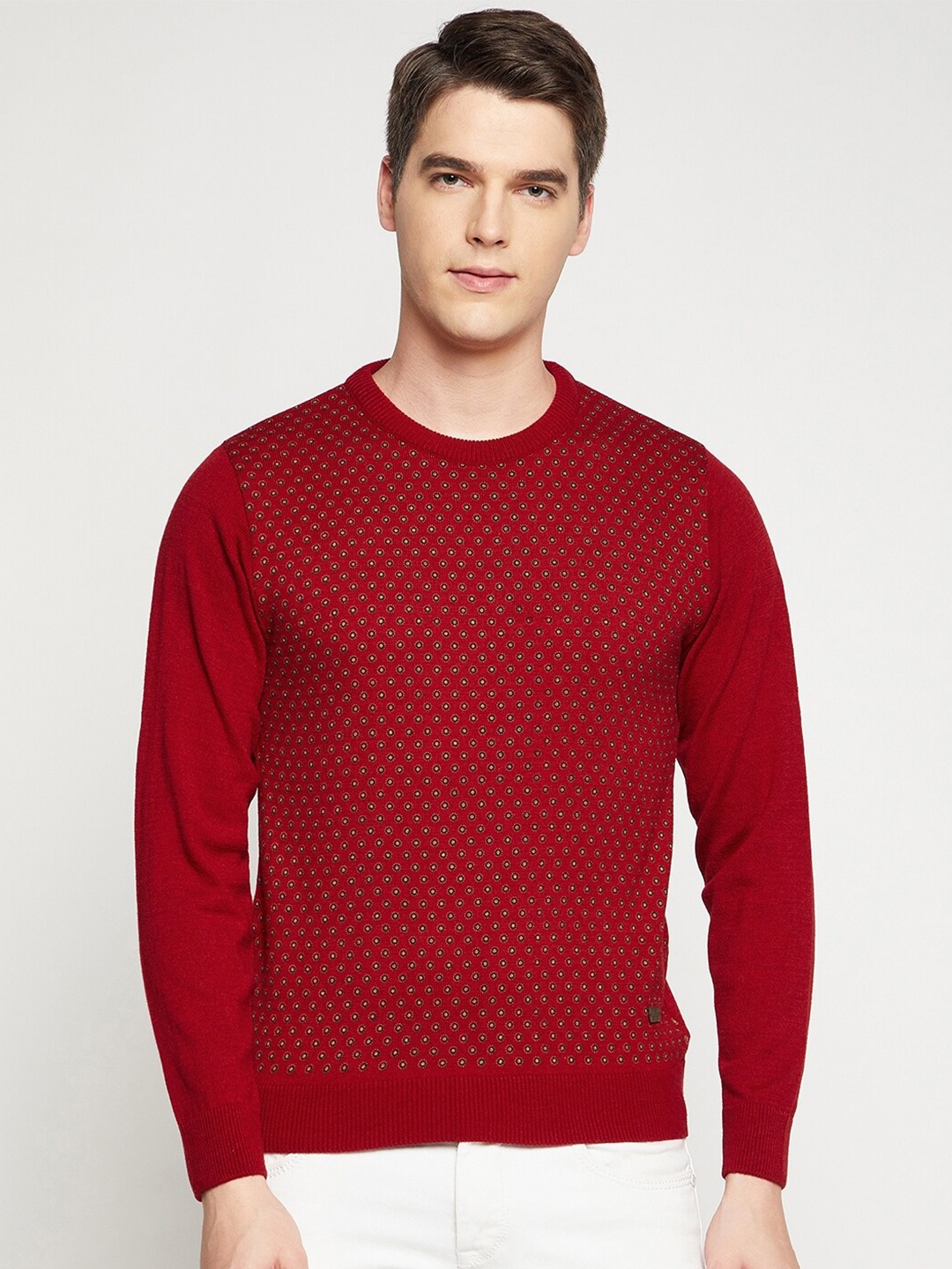 

Duke Men Red Printed Pullover