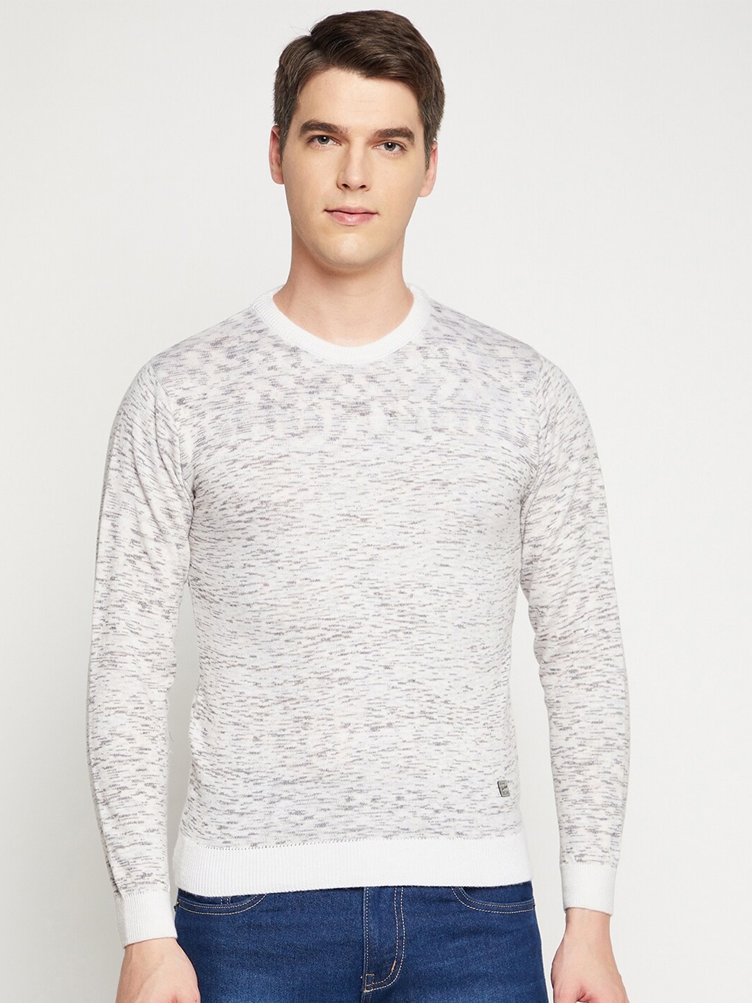 

Duke Men White & Grey Pullover