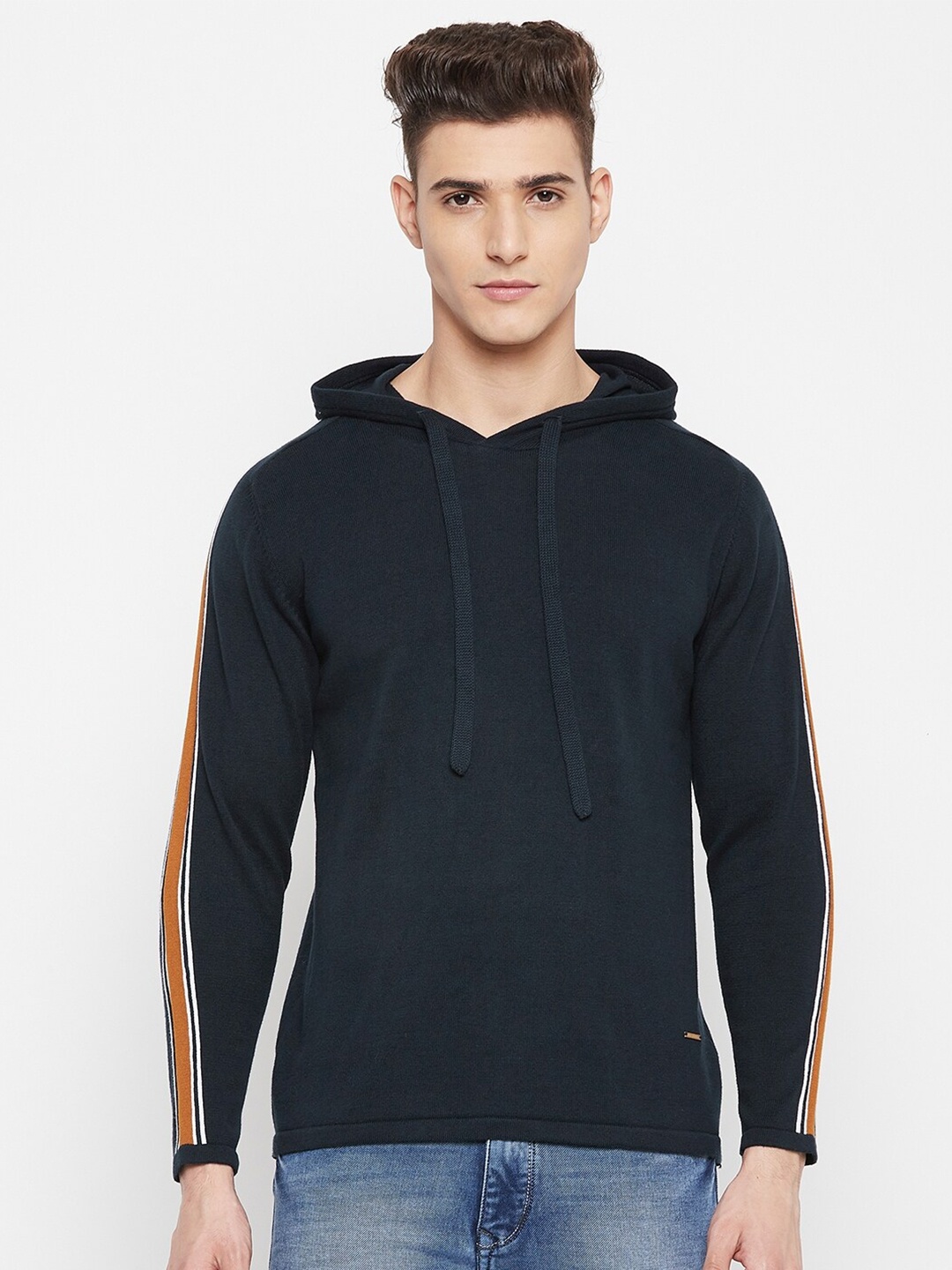 Duke Men Blue & Yellow Solid Pullover
