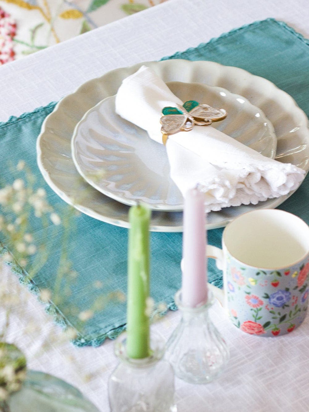 

The Wishing Chair Set Of 6 White Solid Cotton Table Napkins