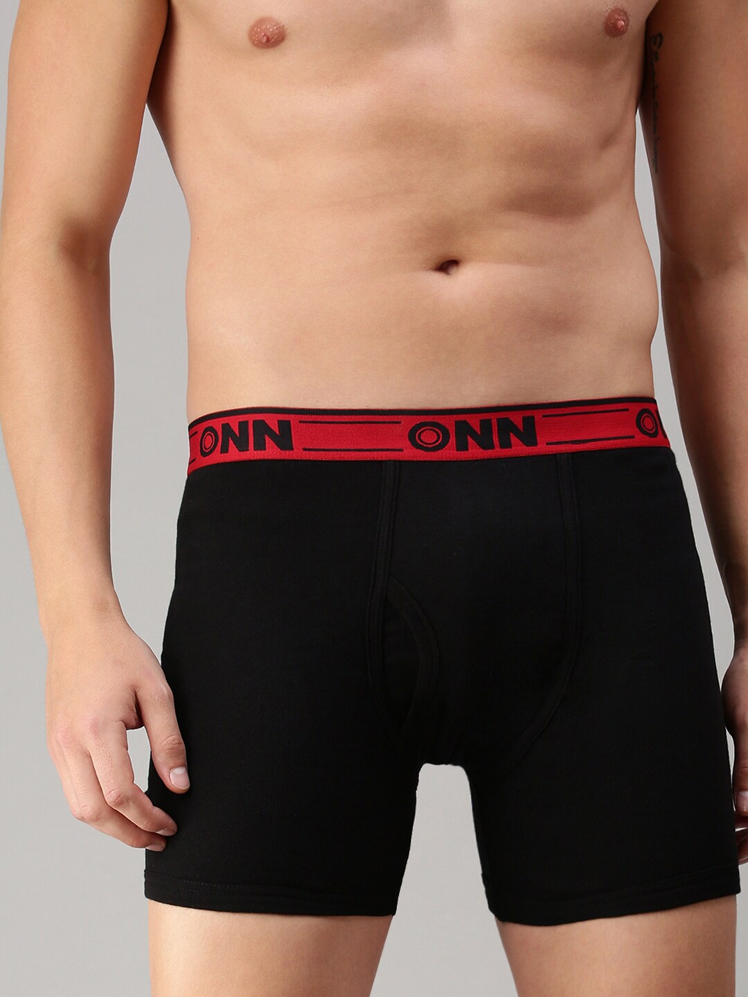 

ONN Men Pack of 2 Black Solid Basic Cotton Trunks