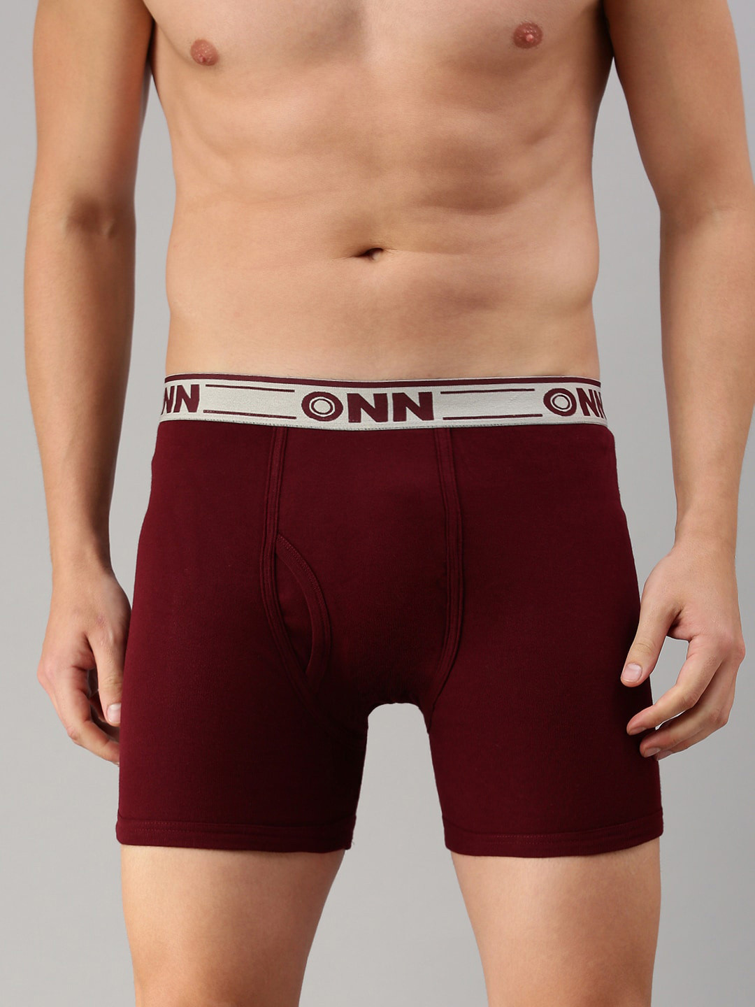 

ONN Men Pack Of 2 Solid Cotton Trunk, Maroon