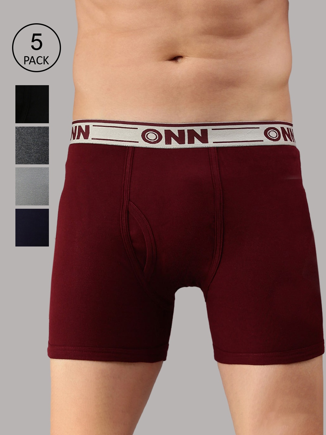 

ONN Men Pack of 4 Solid Trunks ONN_357_AST, Assorted