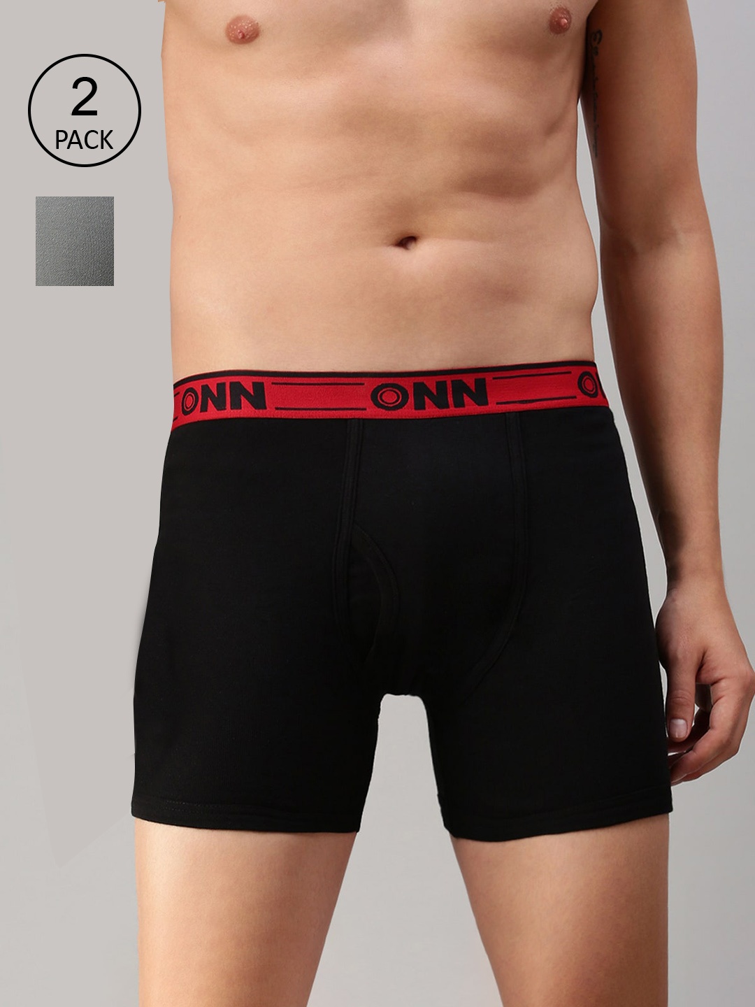 

ONN Men Pack Of 2 Solid Trunk ONN_357_BLK_GM_2PC, Black