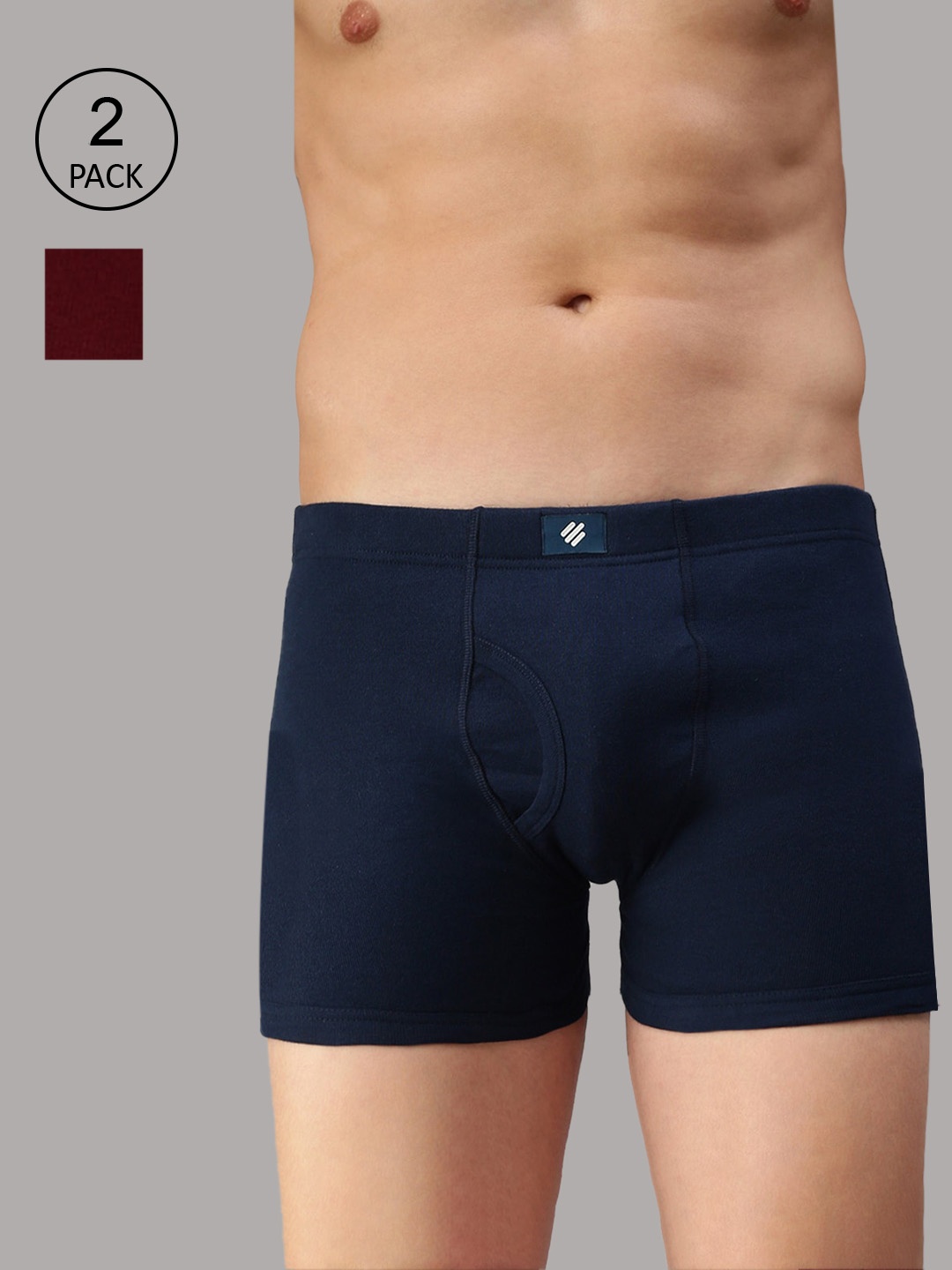 

ONN Men Pack Of 2 Solid Trunks, Blue