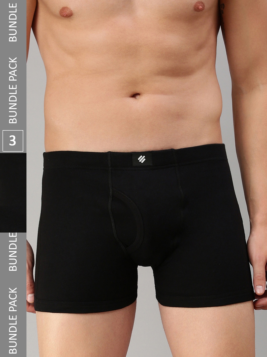 

ONN Men Pack of 3 Black Solid Trunks ONN_355_BLK