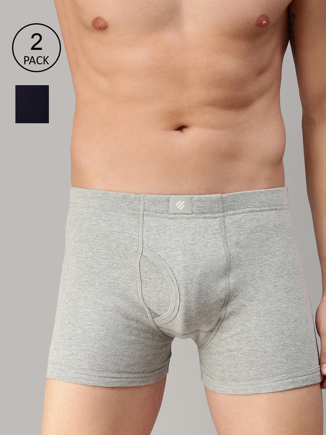 

ONN Men Pack Of 2 Solid Trunk ONN_355_LGRY_NB_2PC, Grey