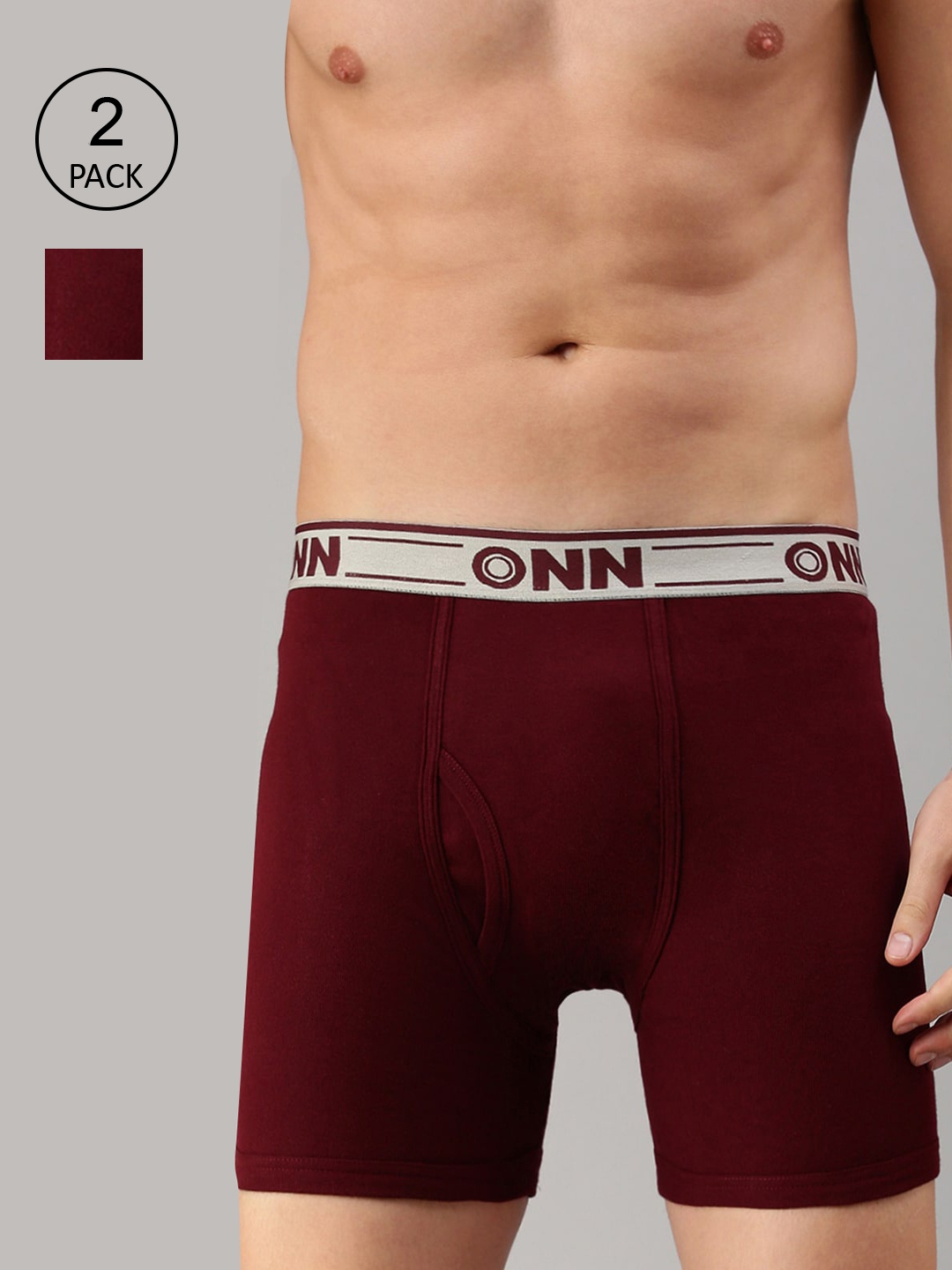 

ONN Men Pack of 3 Maroon Solid Trunks ONN_357_MN