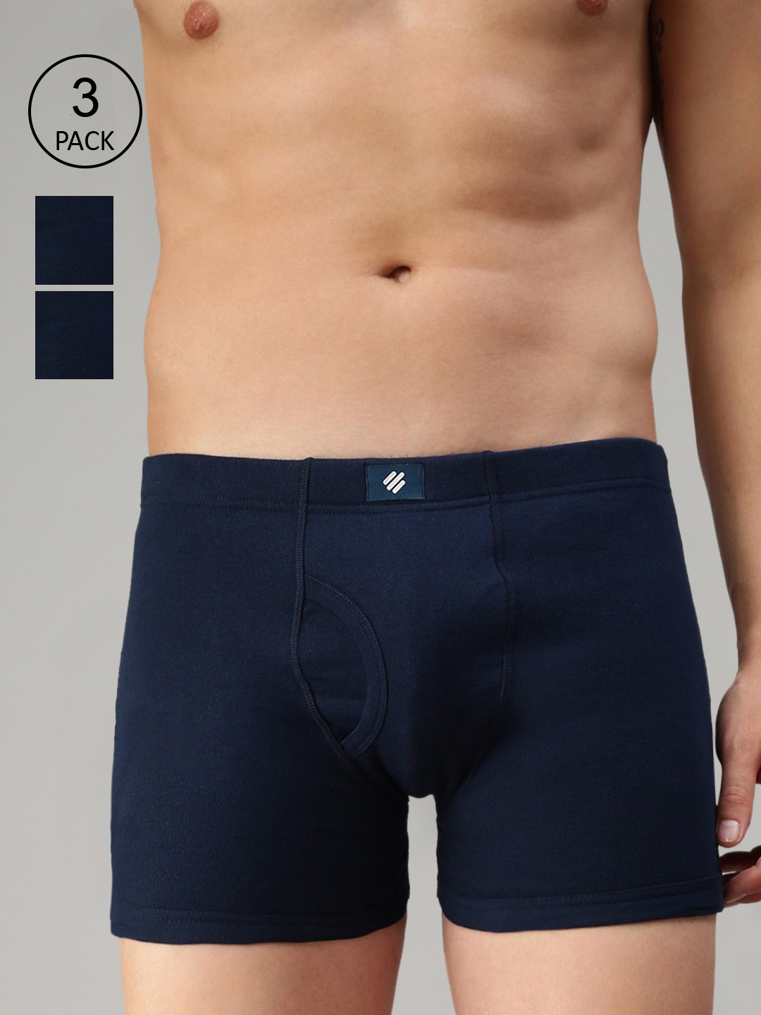

ONN Men Pack Of 3 Blue Solid Trunks ONN_355_AFBLU_3PC