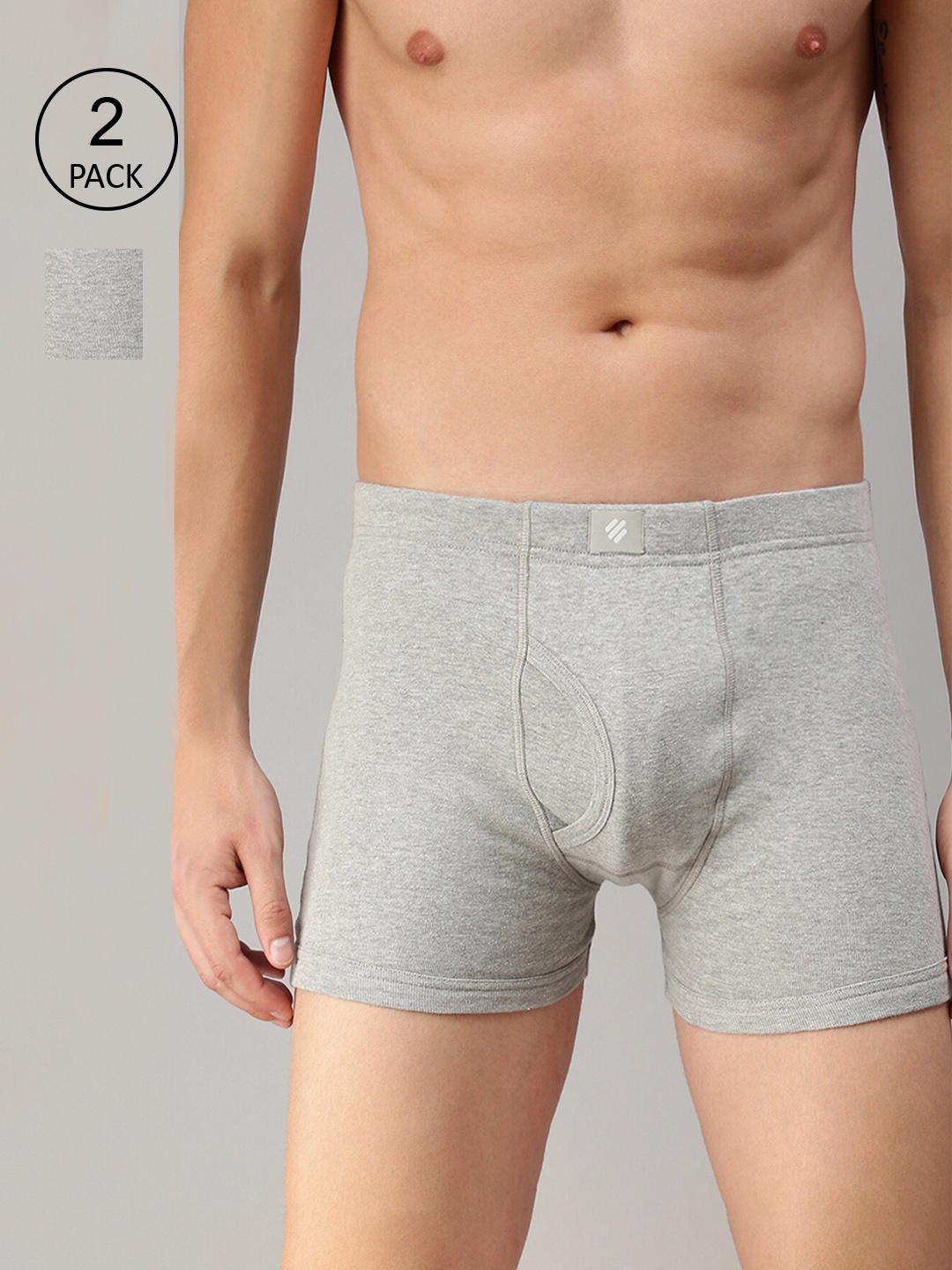 

ONN Men Pack Of 2 Solid Trunk ONN_355_LGRY_2PC, Grey