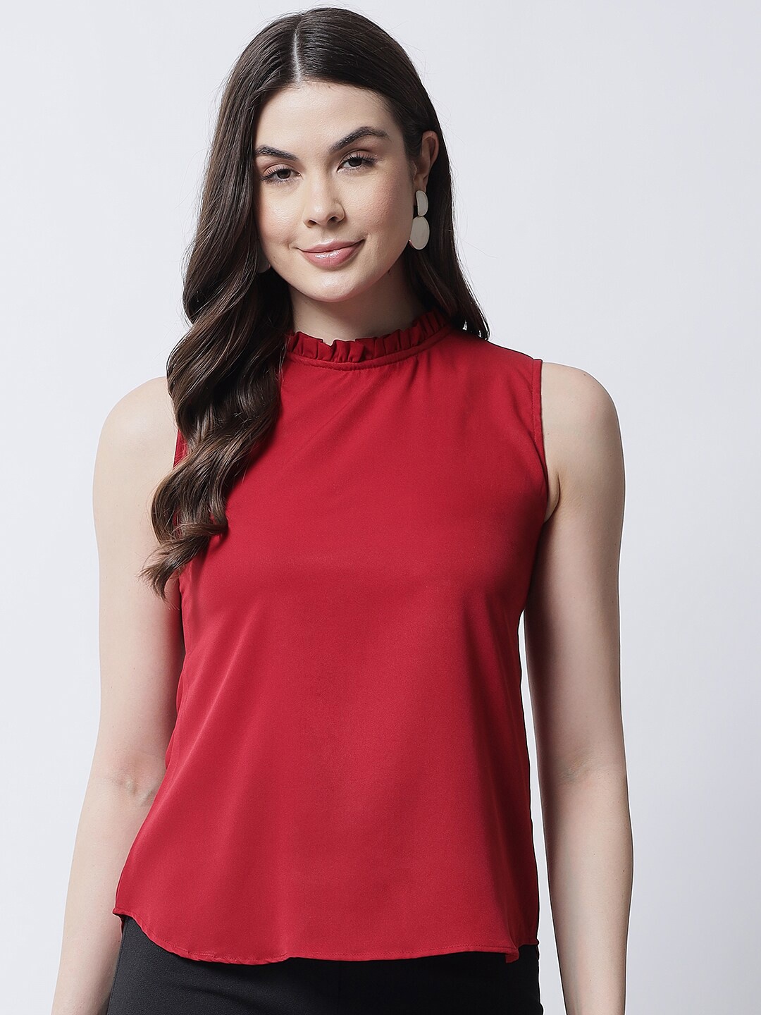 

MARC LOUIS Maroon Crepe Top
