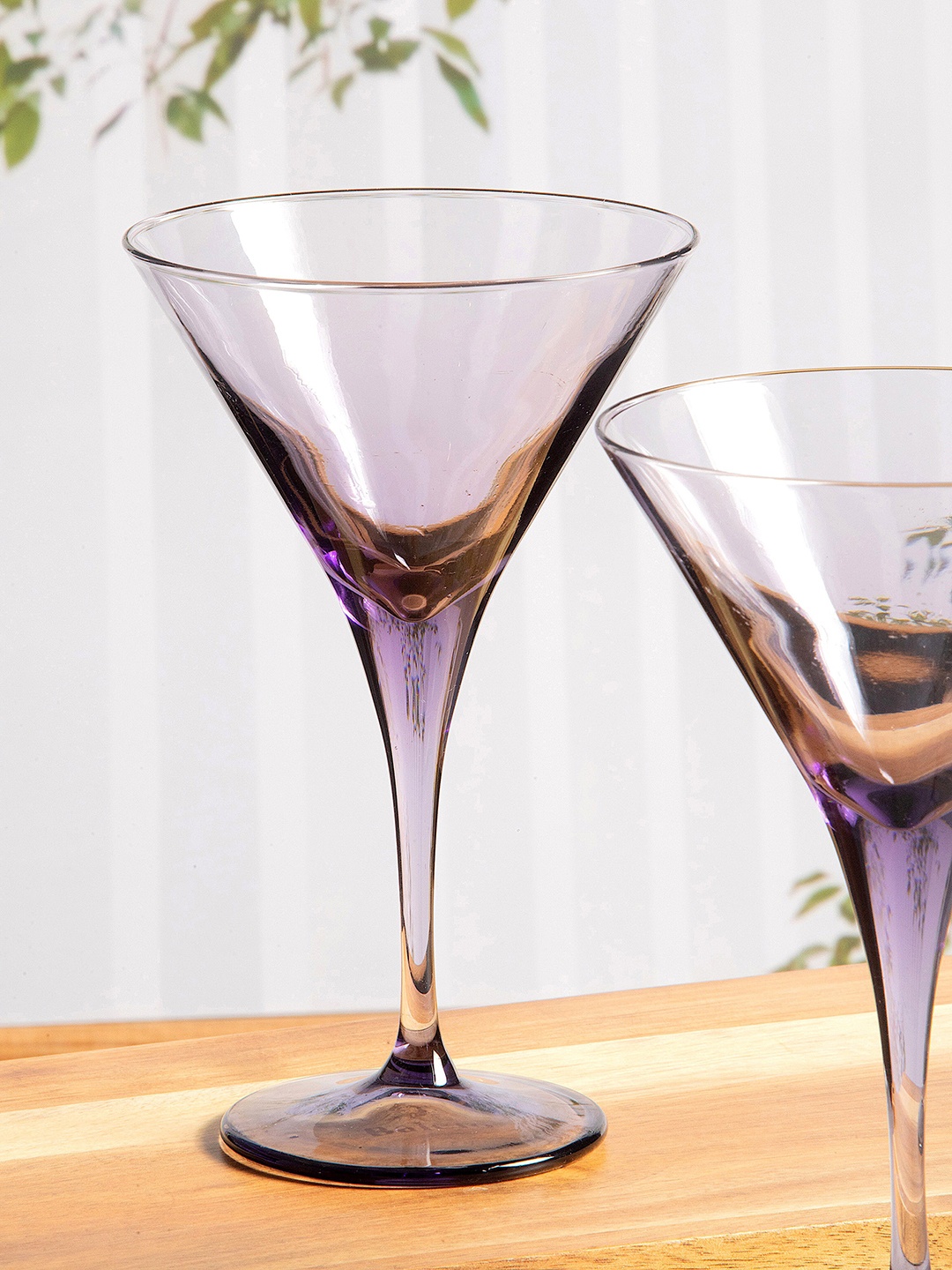 

Pasabahce Set Of 6 Purple Solid Glass V-Line Stem Tumblers 250ml each