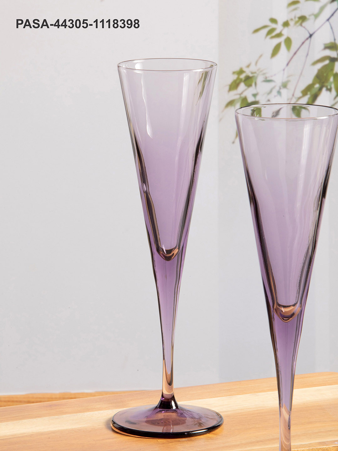 

Pasabahce Set Of 6 Purple Solid Glass V-Line Stem Tumbler 150 ML Each