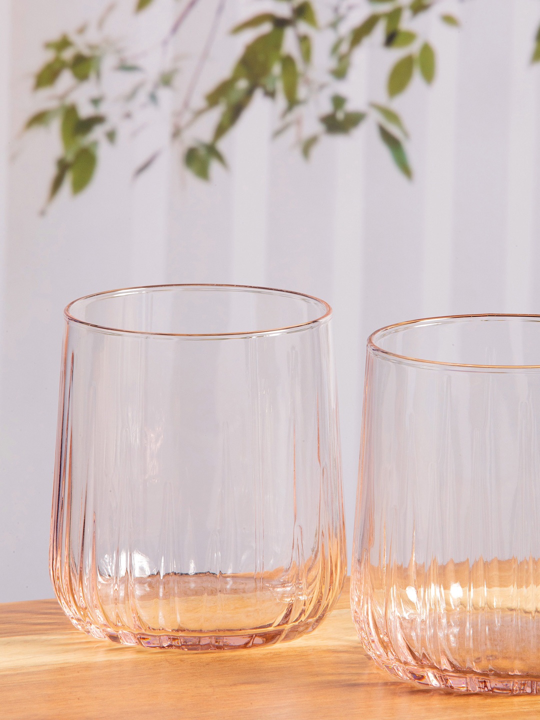 Pasabahce Pink Set of 6 Transparent Glass Nova Tumblers 310 ML Each