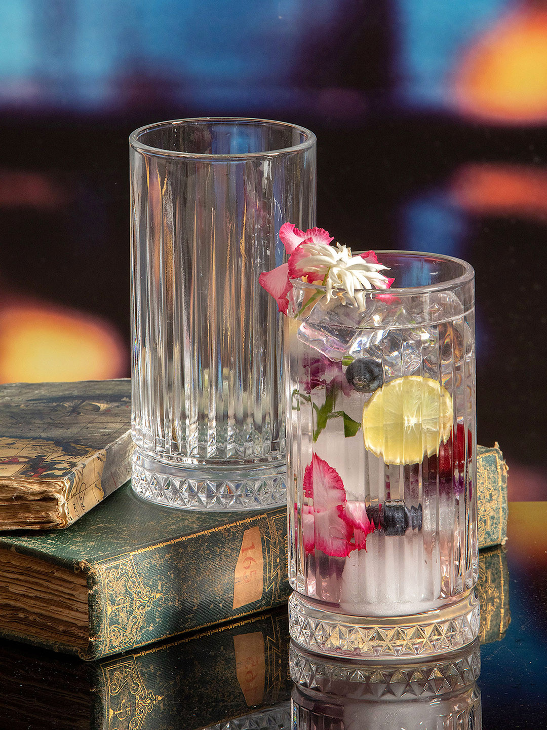 

Pasabahce Set Of 4 Transparent Textured Glass Tumblers 450ml each
