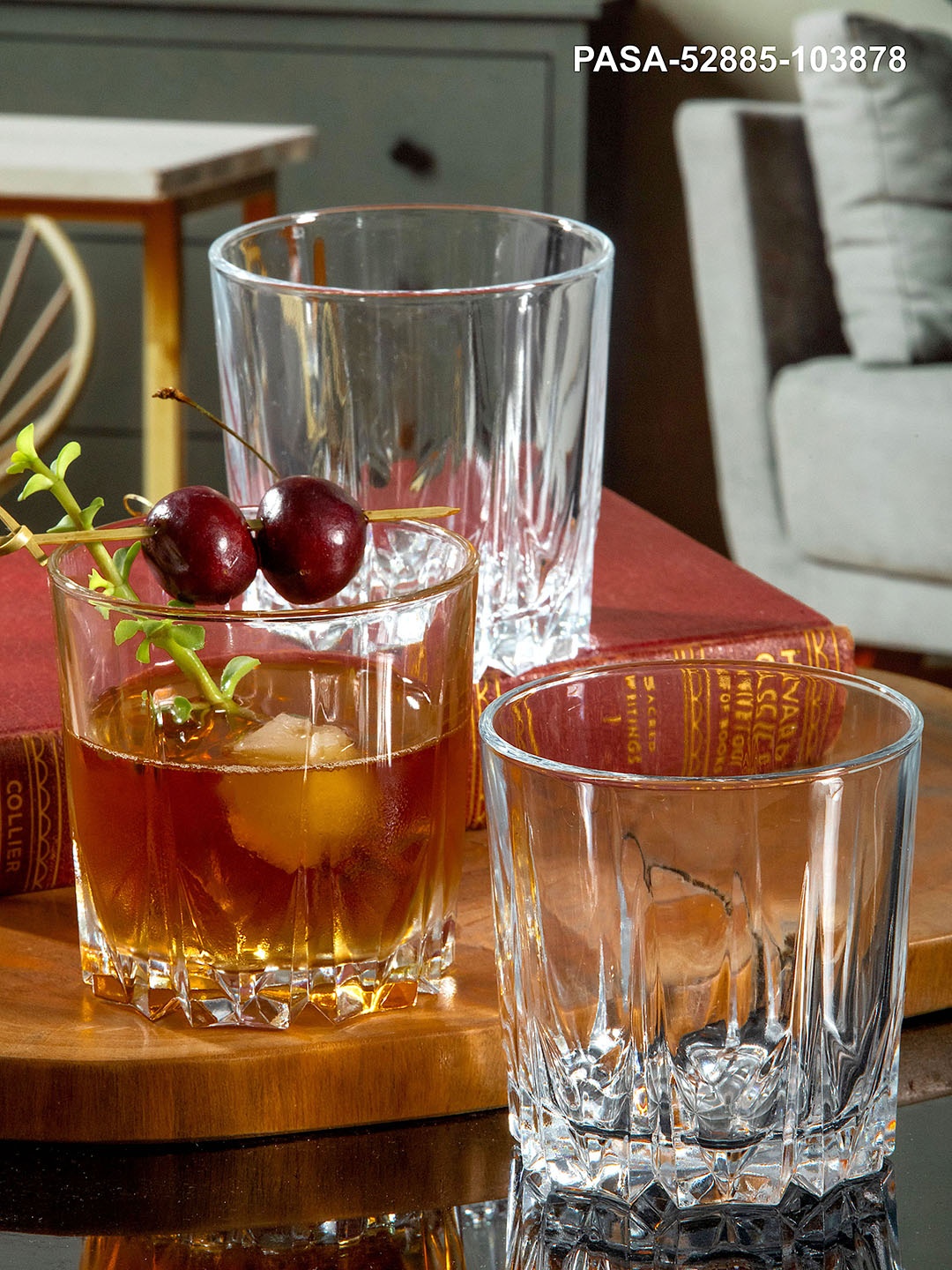 

Pasabahce Set Of 6 Transparent Textured Glass Tumblers 300 ml each