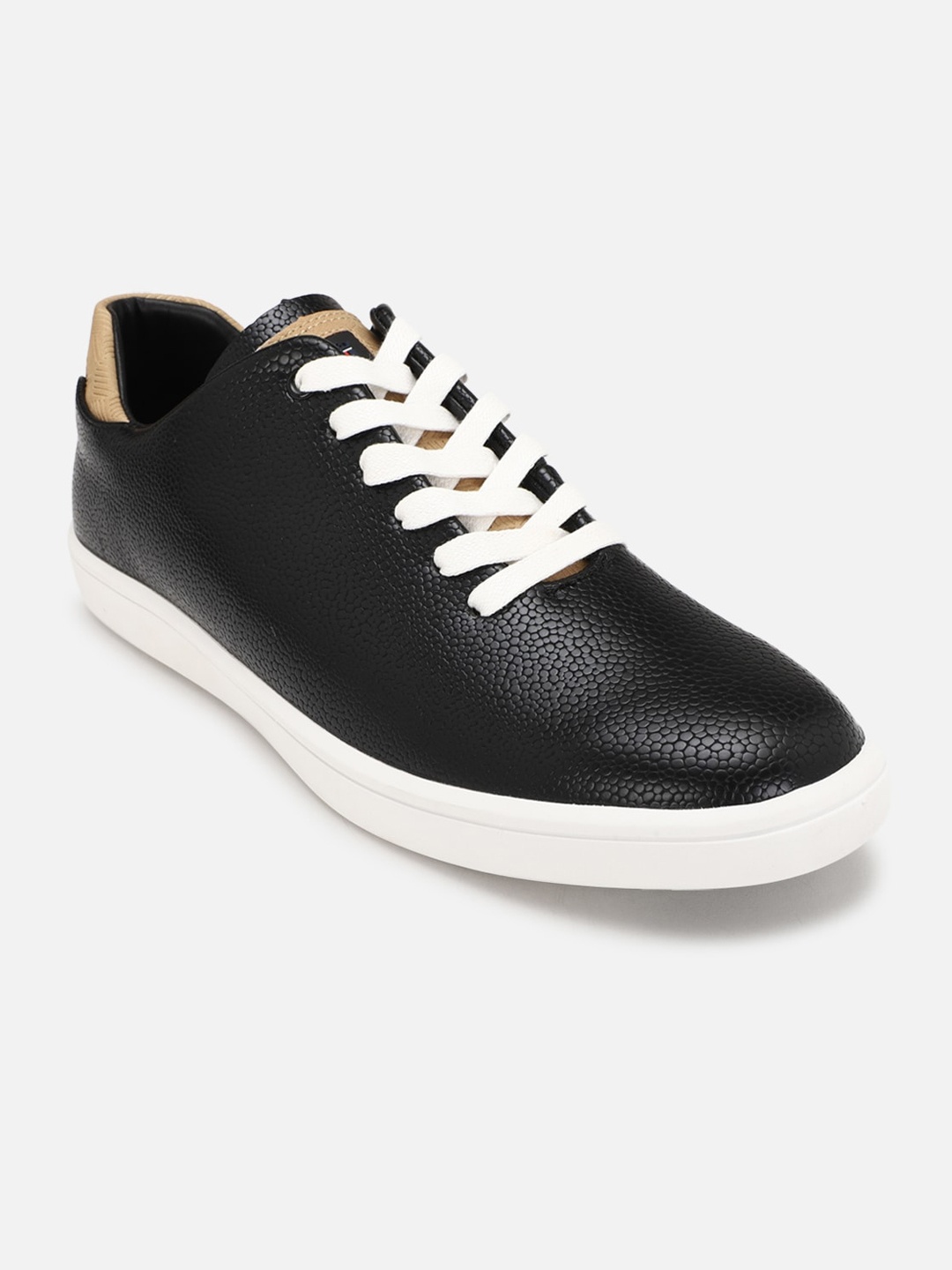 

Louis Philippe Sport Men Textured PU Sneakers, Black