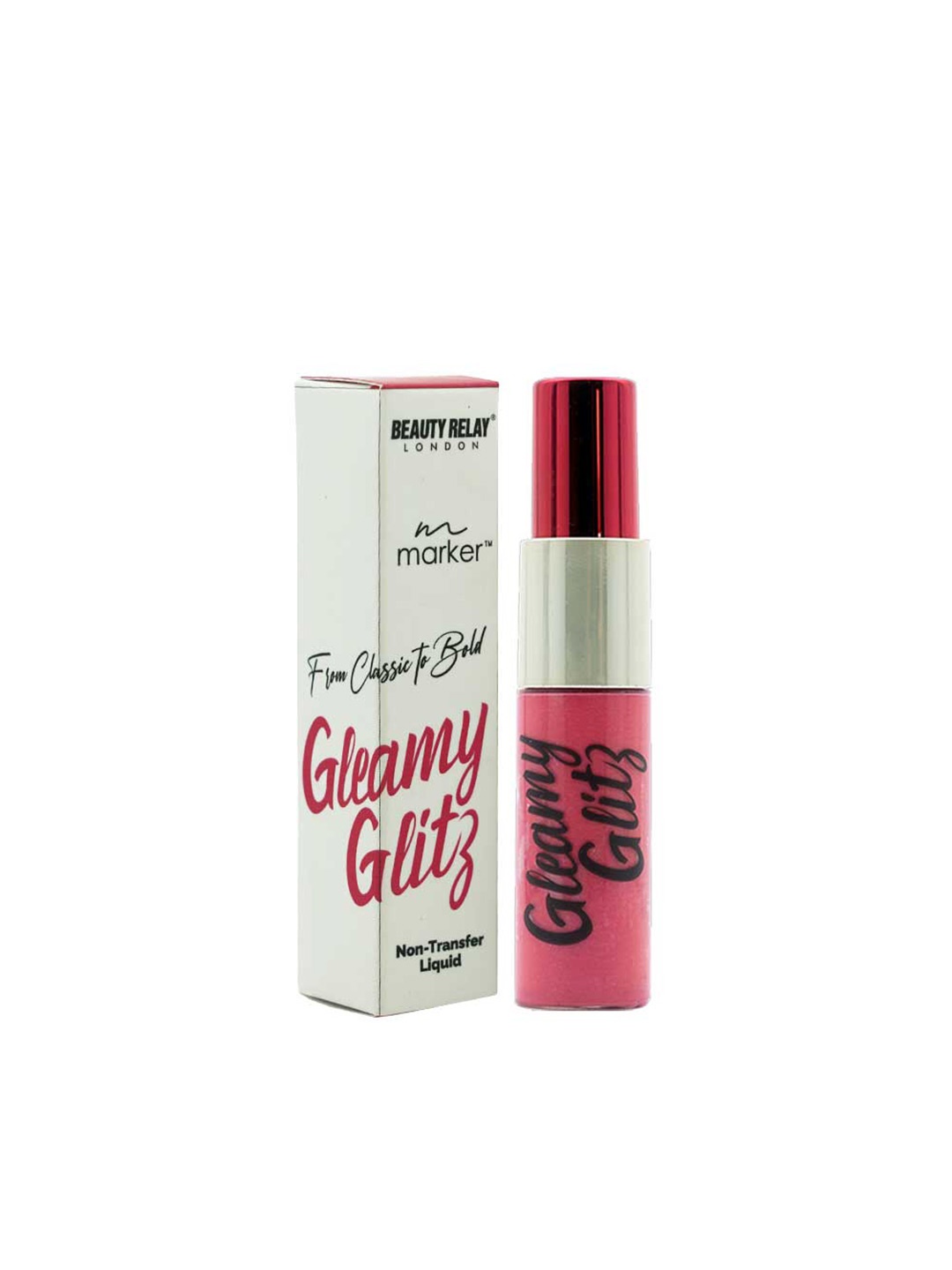 

BeautyRelay London Marker Gleamy Glitz Non-Transfer Liquid Lipstick 10g - Desert Rose 10g, Pink