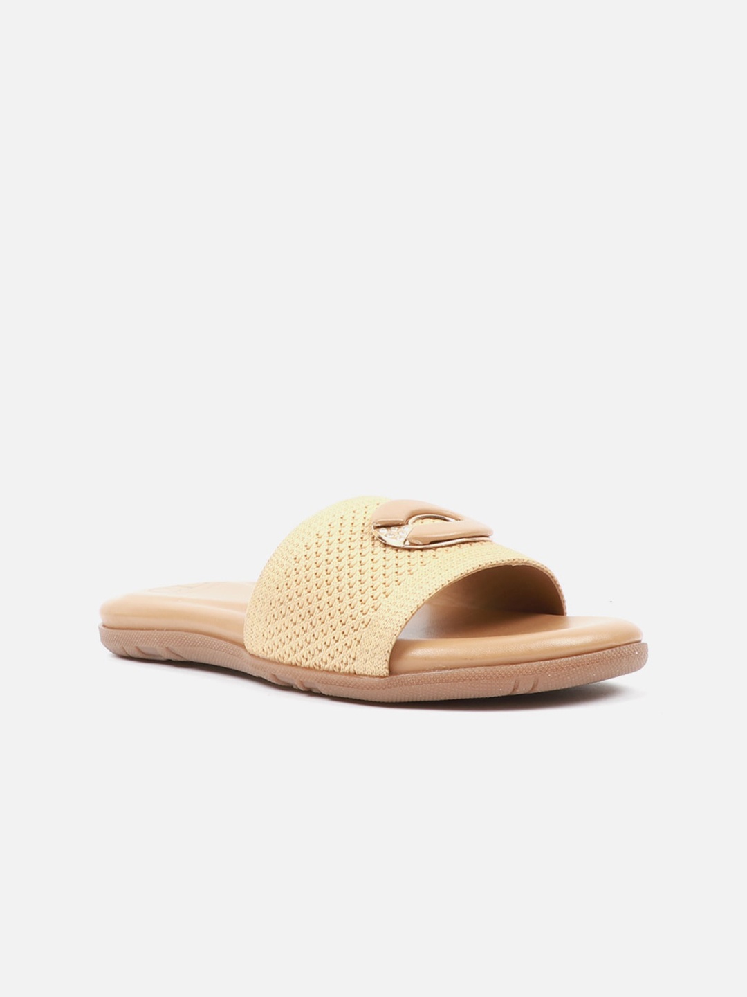 

Carlton London Beige Woven Design Comfort Sandals