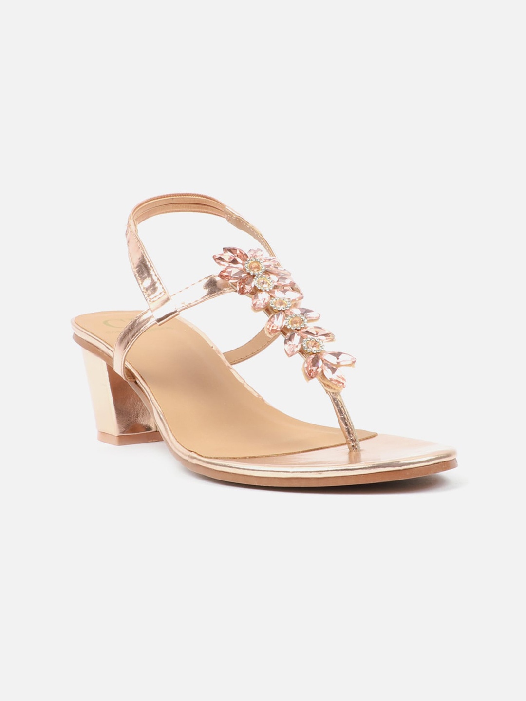

Carlton London Rose Gold Embellished Block Pumps