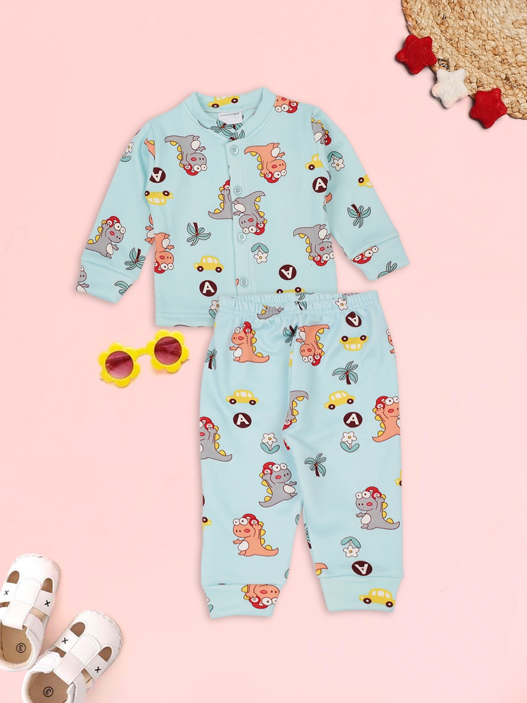 

MeeMee Unisex Kids Printed Night suit, Blue