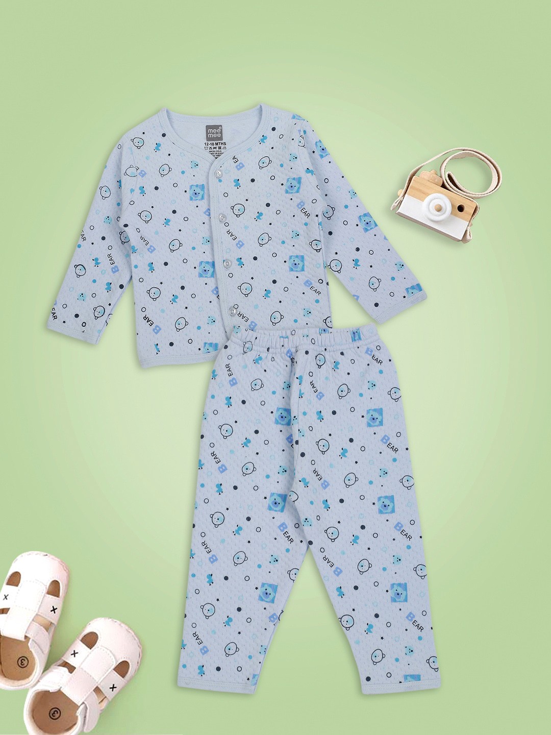 

MeeMee Unisex Kids Printed Night suit, Blue